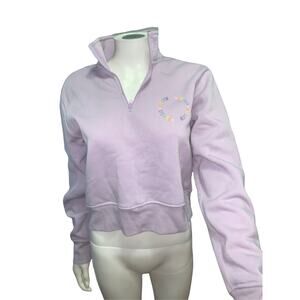 Brooklyn Cloth Light Purple Quarter Zip Pullover Sweater SELF LOVE CLUB L